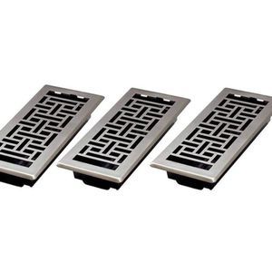 Brushed Nickel Decorator Floor Register Covers 3 Pack Y